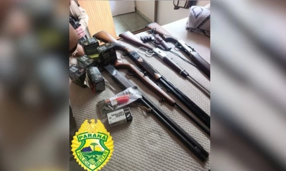 Arsenal Apreendido: Polícia Militar presta apoio ao Judiciário em operação na zona rural de Três Barras do Paraná