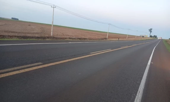 BR-277 terá sistema ‘Pare e Siga’ neste domingo (20) em Céu Azul e Cascavel para instalação de tachas refletivas