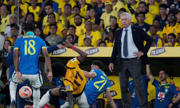Brasil joga mal e fica no 0 a 0 com o Equador na estreia de Ancelotti