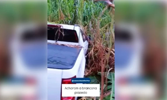 Caminhonete roubada é localizada em meio a plantação em Céu Azul