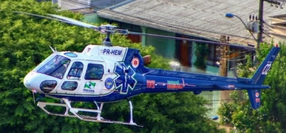 CATANDUVAS: Homem de 55 anos sofre AVC e é transferido pelo helicóptero do CONSAMU para Cascavel.