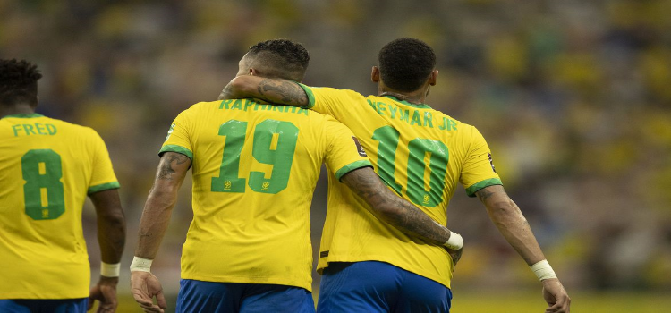 ELIMINATORIAS: Com brilho de Neymar e Raphinha, Brasil goleia Uruguai