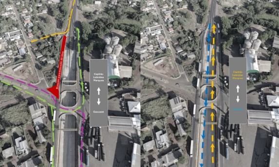 EPR Iguaçu avança nas melhorias da travessia urbana de Santa Lúcia com liberação de tráfego sob viaduto
