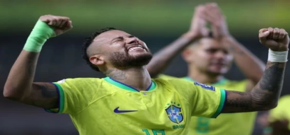 ESPORTES: Brasil goleia na estreia de Diniz em noite de recorde de Neymar.