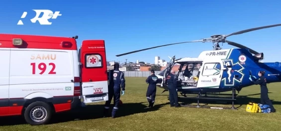 GUARANIAÇU: Aeromédico do CONSAMU realiza transporte de bebê para atendimento médico em Cascavel.