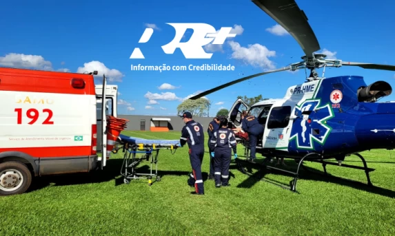 GUARANIAÇU: Aeromédico realiza transporte de paciente com AVC para atendimento em Cascavel.