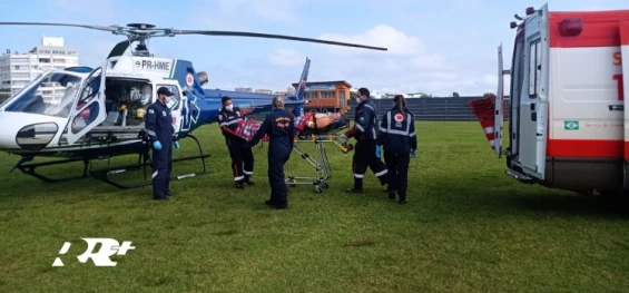 GUARANIAÇU: Aeromédico realiza transporte de paciente após crise convulsiva para atendimento em Cascavel.