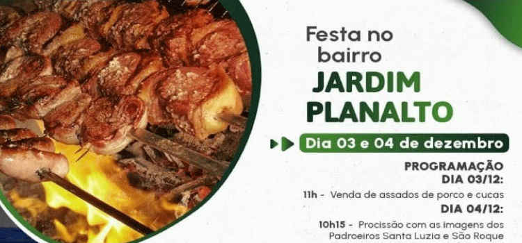 GUARANIAÇU: Bairro Jardim Planalto realiza neste final de semana, festa em honra aos Padroeiros Santa Luzia e São Roque.