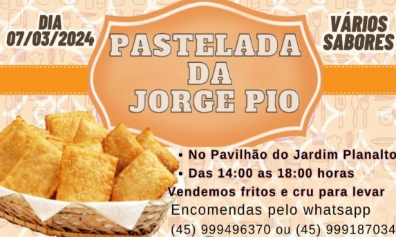 GUARANIAÇU: Escola Jorge Pio promove “Pastelada” na próxima quinta-feira (07).