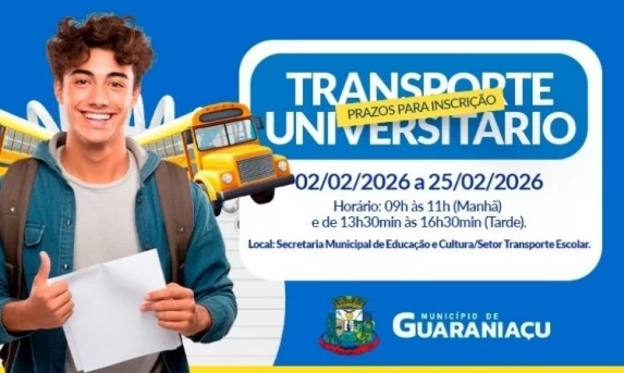 GUARANIAÇU: Estudantes que utilizam transporte para estudar em Cascavel, devem fazer ou renovar cadastro na Secretária de Educação.