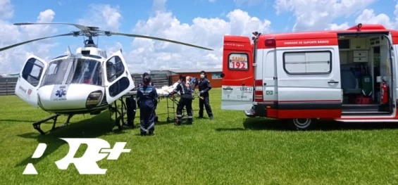GUARANIAÇU:  Paciente de Diamante do Sul é transferida pelo Aeromédico para atendimento em Cascavel.