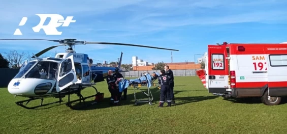 GUARANIAÇU:  Paciente de Diamante do Sul é transferido pelo Aeromédico para atendimento em Cascavel.