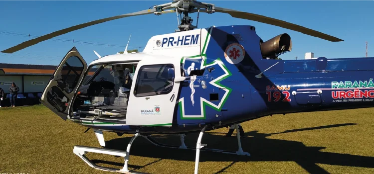 GUARANIAÇU: Paciente é transferido de helicóptero para atendimento em Cascavel.