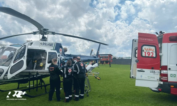 GUARANIAÇU: Paciente em estado grave é transferido pelo Aeromédico para atendimento em Cascavel.