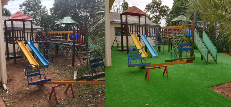 GUARANIAÇU - Rotary realizou a colocação de grama sintética em um dos parques da APAE da cidade