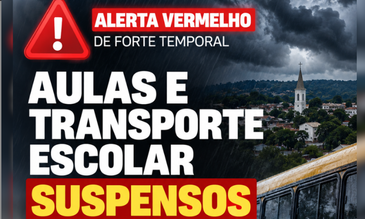Guaraniaçu suspende aulas e transporte escolar devido a alerta de tempestade
