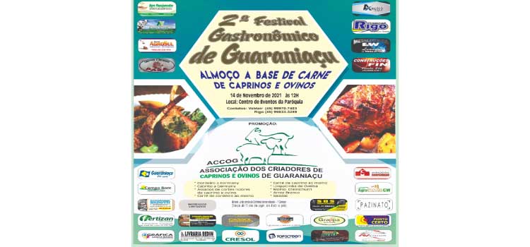 GUARANIAÇU: Vem aí o 2º Festival Gastronômico a base de carne de Ovinos e Caprinos