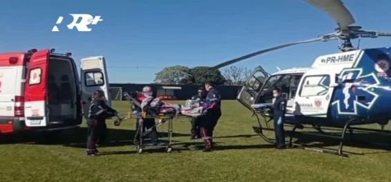 GUARANIAÇU: Vítima de infarto é transportada pelo Aeromédico do Consamu para Cascavel.