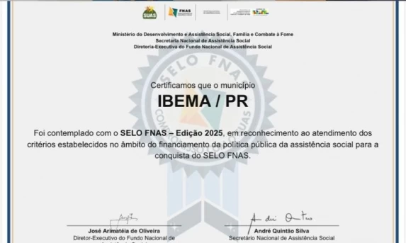 Ibema conquista Selo FNAS 2025 e se destaca na gestão da Assistência Social