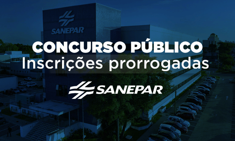 Inscrições para concurso público da Sanepar são prorrogadas até 21 de outubro.