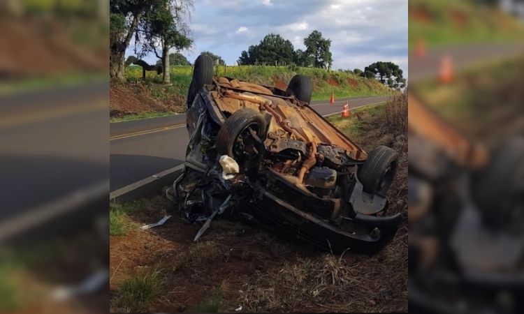 Laranjeiras do Sul: Colisão frontal entre Gol e Argo deixa dois feridos na PR-565