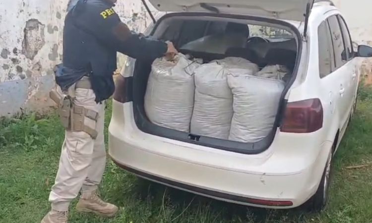 Laranjeiras do Sul: PRF apreende 300 quilos de drogas em veículo estacionado em hotel