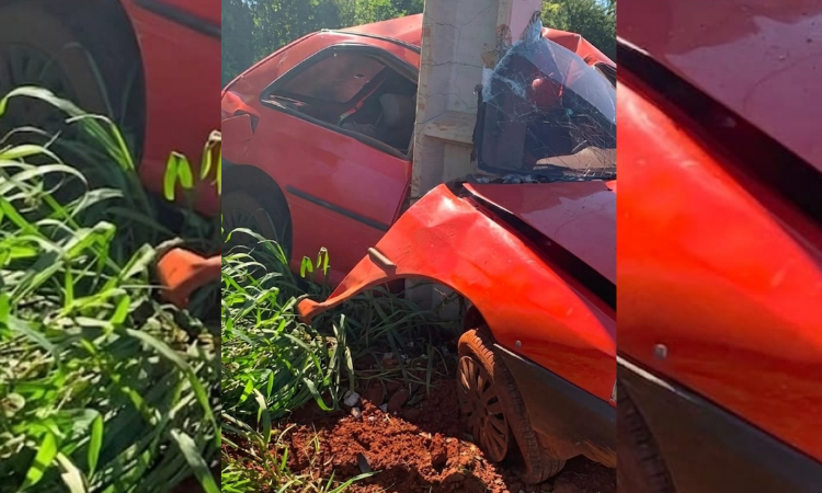 Morador de Guaraniaçu morre após carro colidir contra poste em Itaipulândia