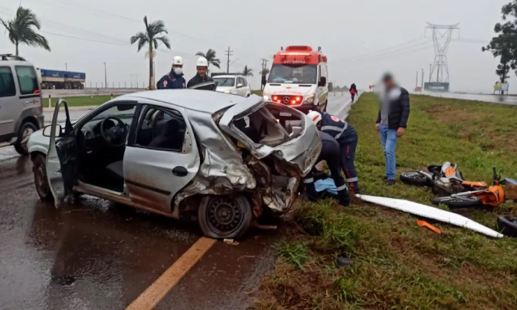 Motociclista de 26 anos morre na BR 163 em Sede Alvorada.