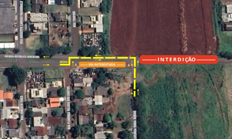 Obras da Perimetral Leste de Foz do Iguaçu vão interditar avenida neste sábado