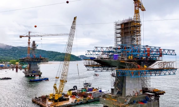 Obras da Ponte de Guaratuba chegam a 65% com destaque para avanço do trecho estaiado