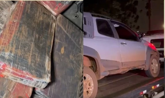 POLÍCIA APREENDE 119 KG DE MACONHA EM VEÍCULO FURTADO NA BR-277