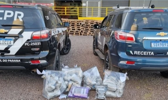Polícia Civil e Receita Federal apreendem mais de 33 quilos de drogas em ação integrada em Cascavel