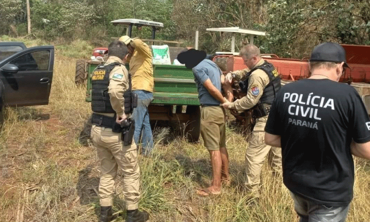 Polícias Civil e Militar de Quedas do Iguaçu prendem dois homens em tentativa de invasão de terra