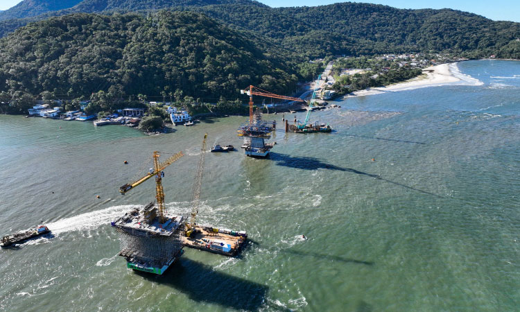 Ponte de Guaratuba chega a 60% de execução com avanço nas obras dos acessos.