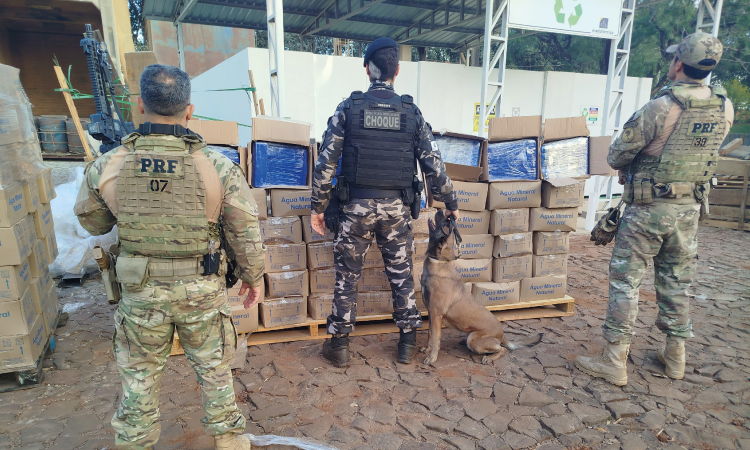 PRF apreende mais de 1 tonelada de maconha escondida em carga de água mineral