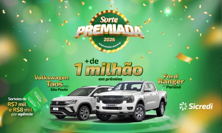 Sicredi Grandes Lagos PR/SP realiza primeiro sorteio da campanha Sorte Premiada 2026 no dia 22 de maio
