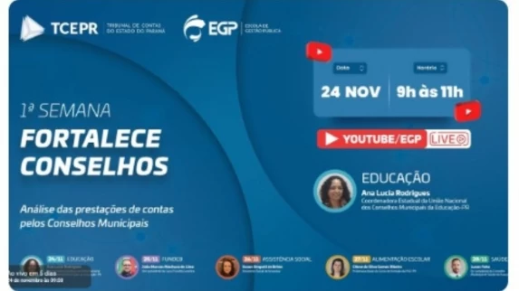 TCE-PR PROMOVE 1ª SEMANA FORTALECE CONSELHOS COM CAPACITAÇÃO GRATUITA E ONLINE