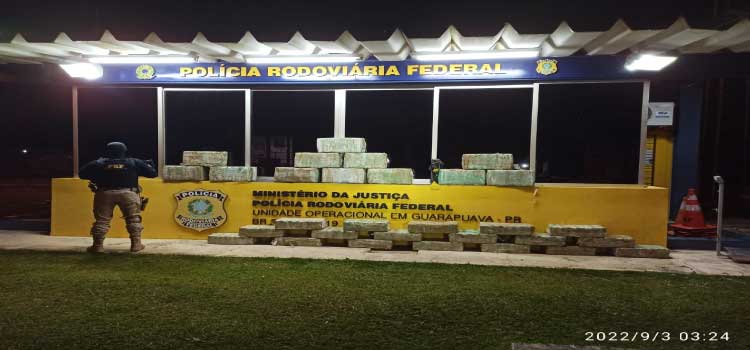TRÁFICO DE DROGAS: 380 quilos de maconha foram apreendidos em Guarapuava /PR.