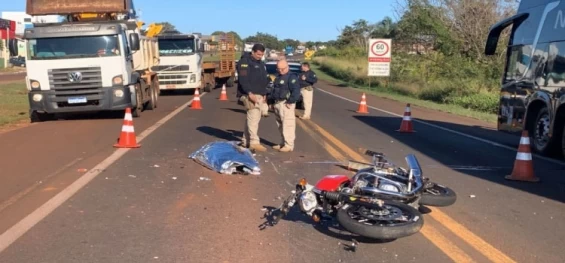 TRÂNSITO: Motociclista morre em grave colisão na BR-277 em Santa Tereza do Oeste.
